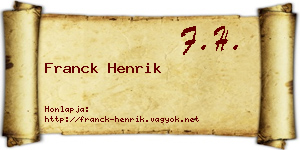 Franck Henrik névjegykártya