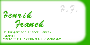 henrik franck business card